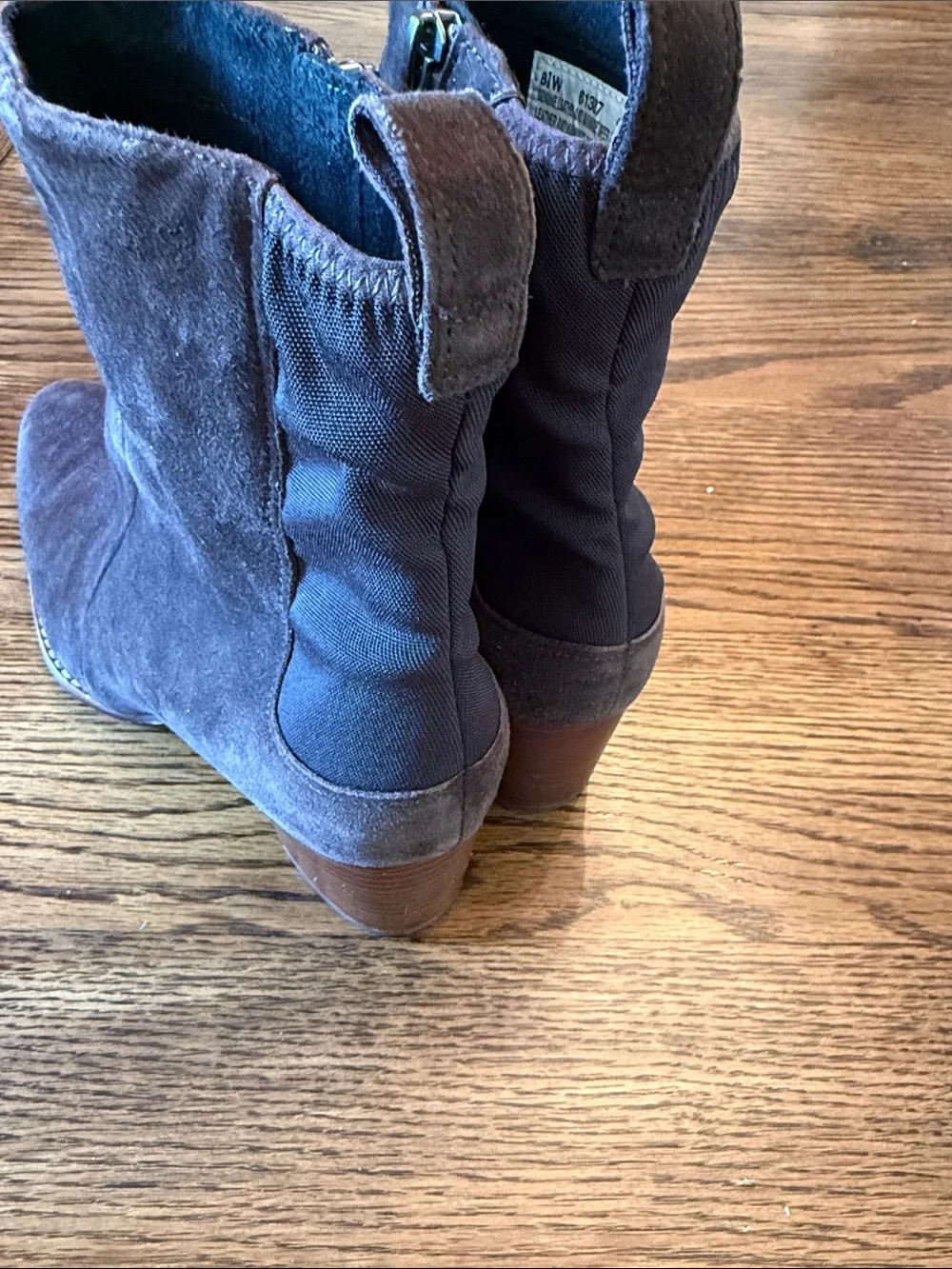 Timberland Brown Suede Ankle Boots Block Heel Zip Booties Women’s 8.5